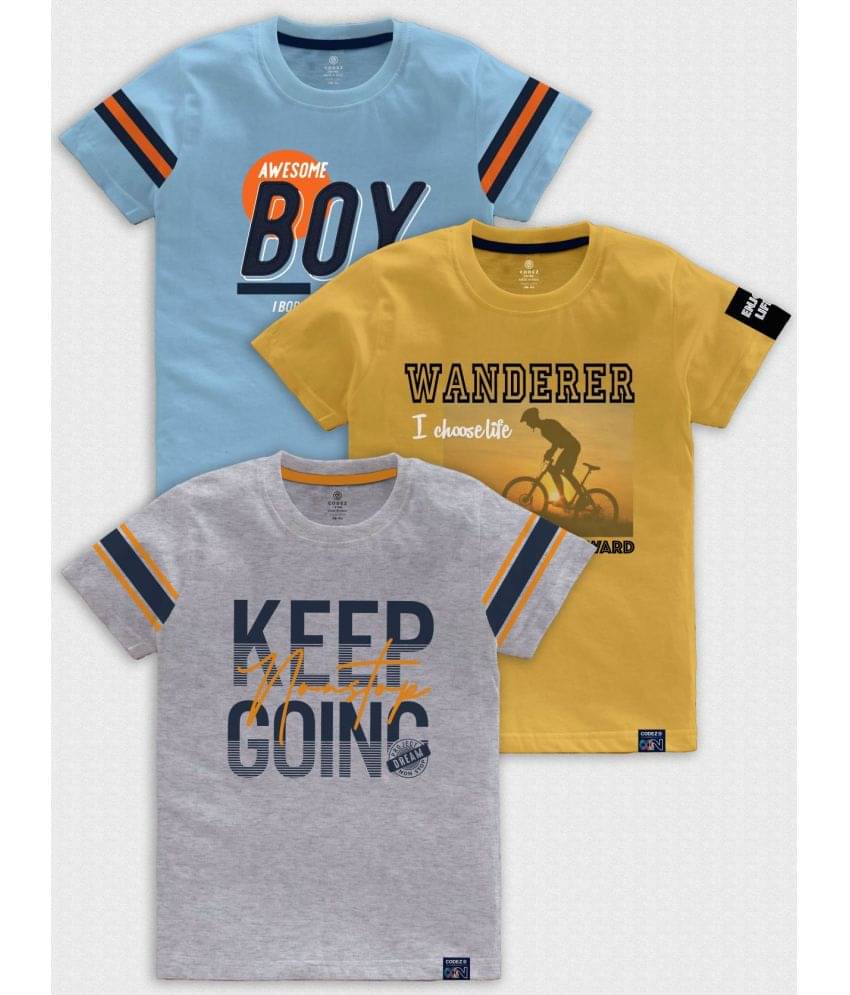     			CODEZ Pack of 3 Boys Cotton Blend T-Shirt ( Multicolor )