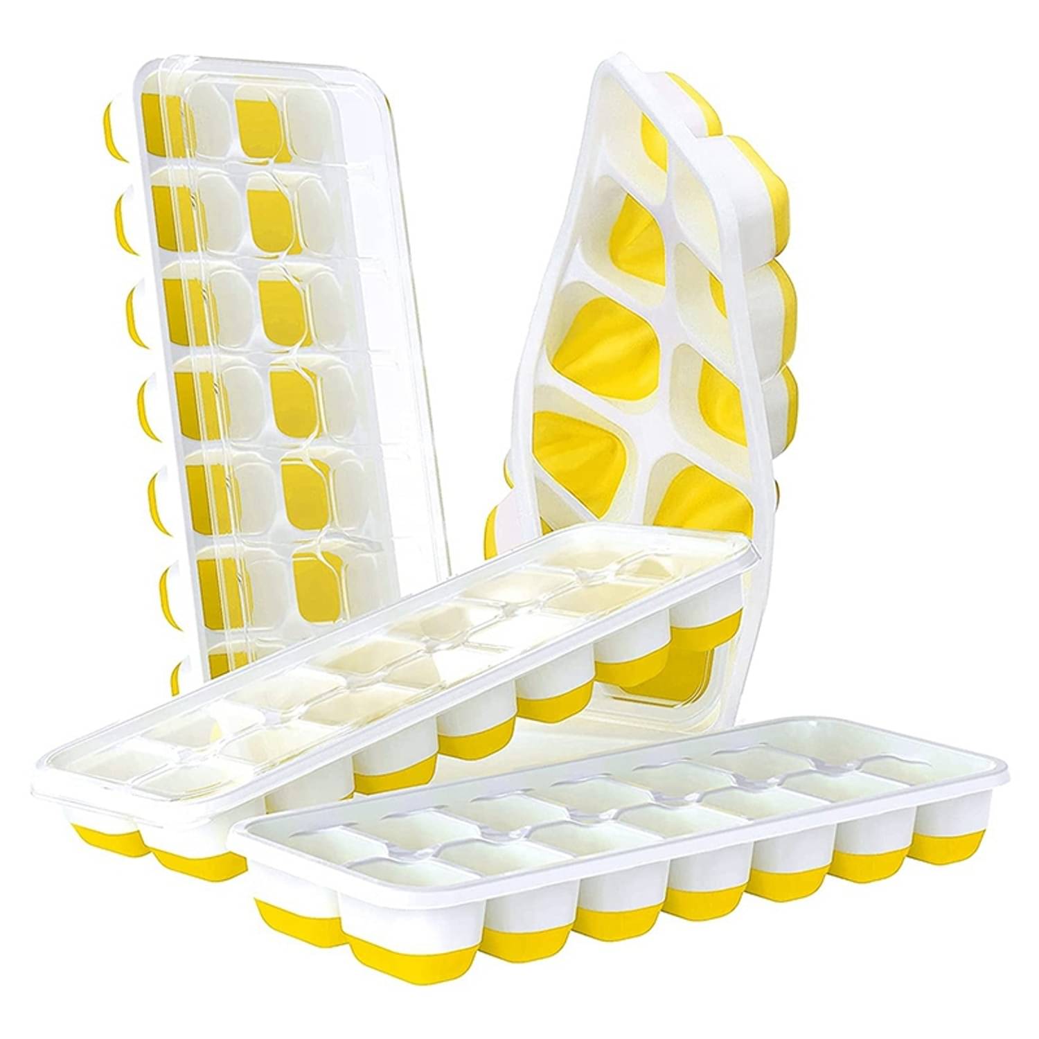     			Crasts Ice Cube Maker Trays Yellow 4 Pcs