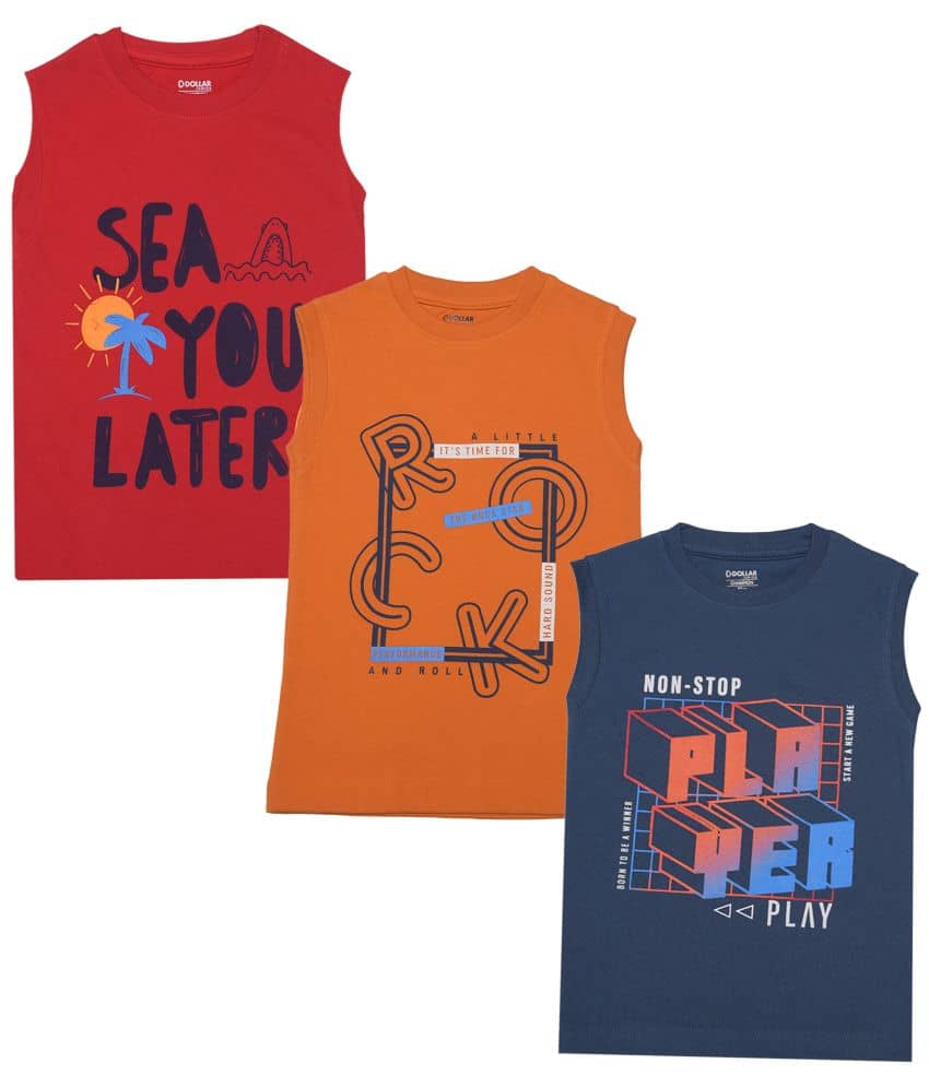 Dollar Champion Kidswear Pack of 3 Boys Cotton Polo T-Shirt ( Multicolor )