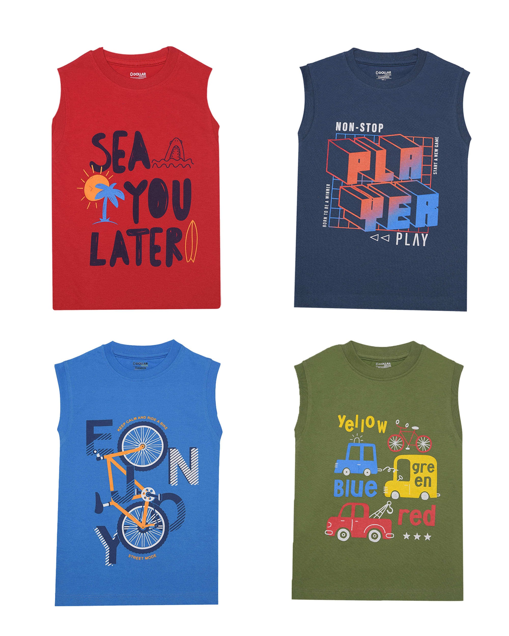Dollar Champion Kidswear Pack of 1 Boys Cotton T-Shirt ( Multicolor ) Dollar Champion Kidswear Pack of 1 Boys Cotton T-Shirt ( Multicolor )