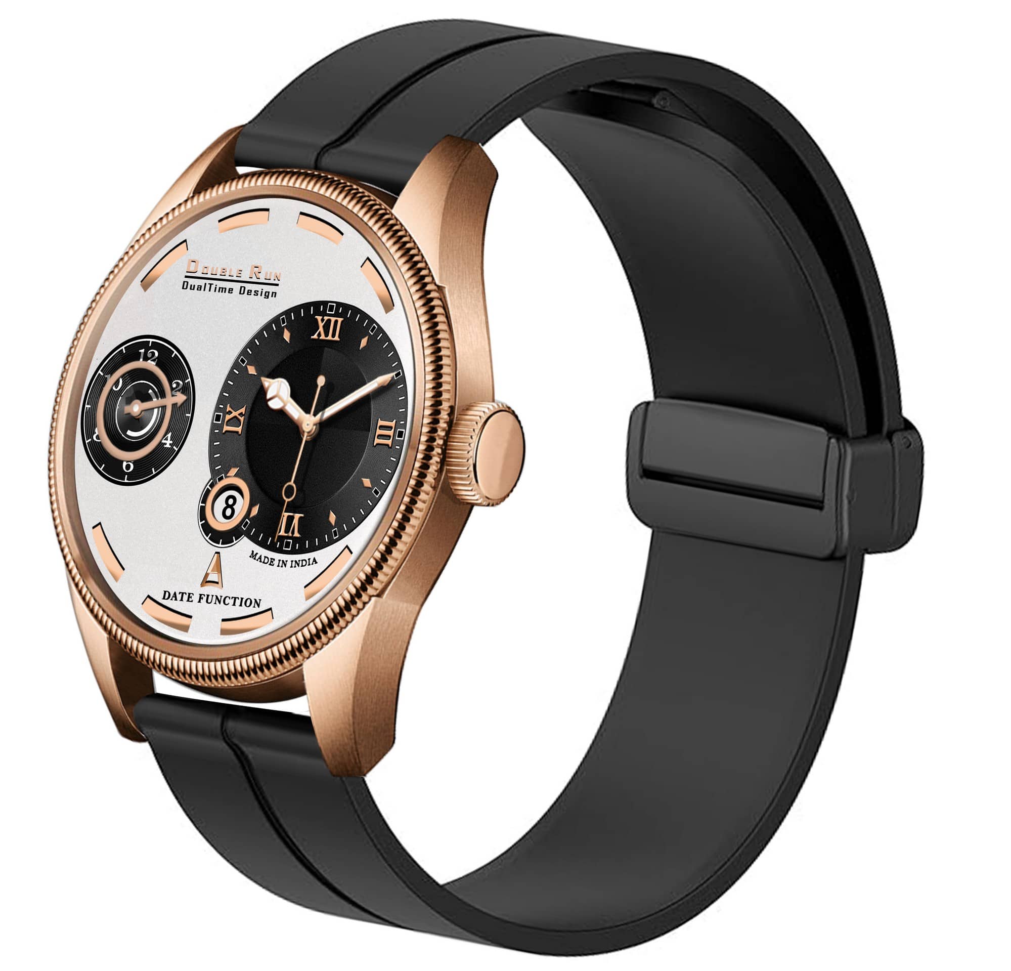 DoubleRun Black Silicon Chronograph Men's Watch