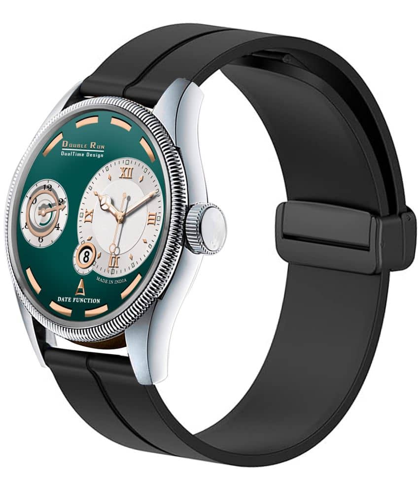 DoubleRun Black Silicon Chronograph Men's Watch