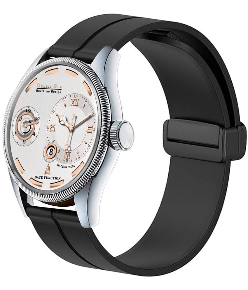     			DoubleRun Black Silicon Chronograph Men's Watch
