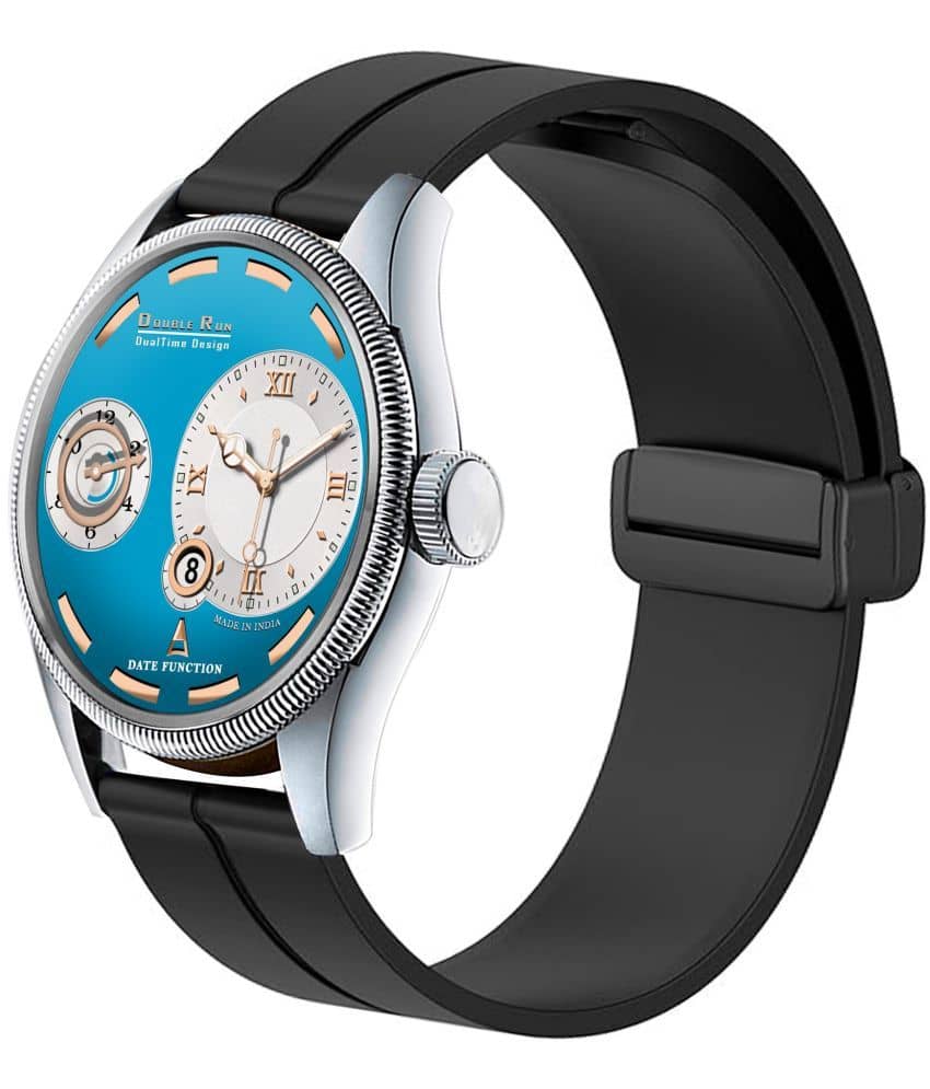 DoubleRun Black Silicon Chronograph Men's Watch