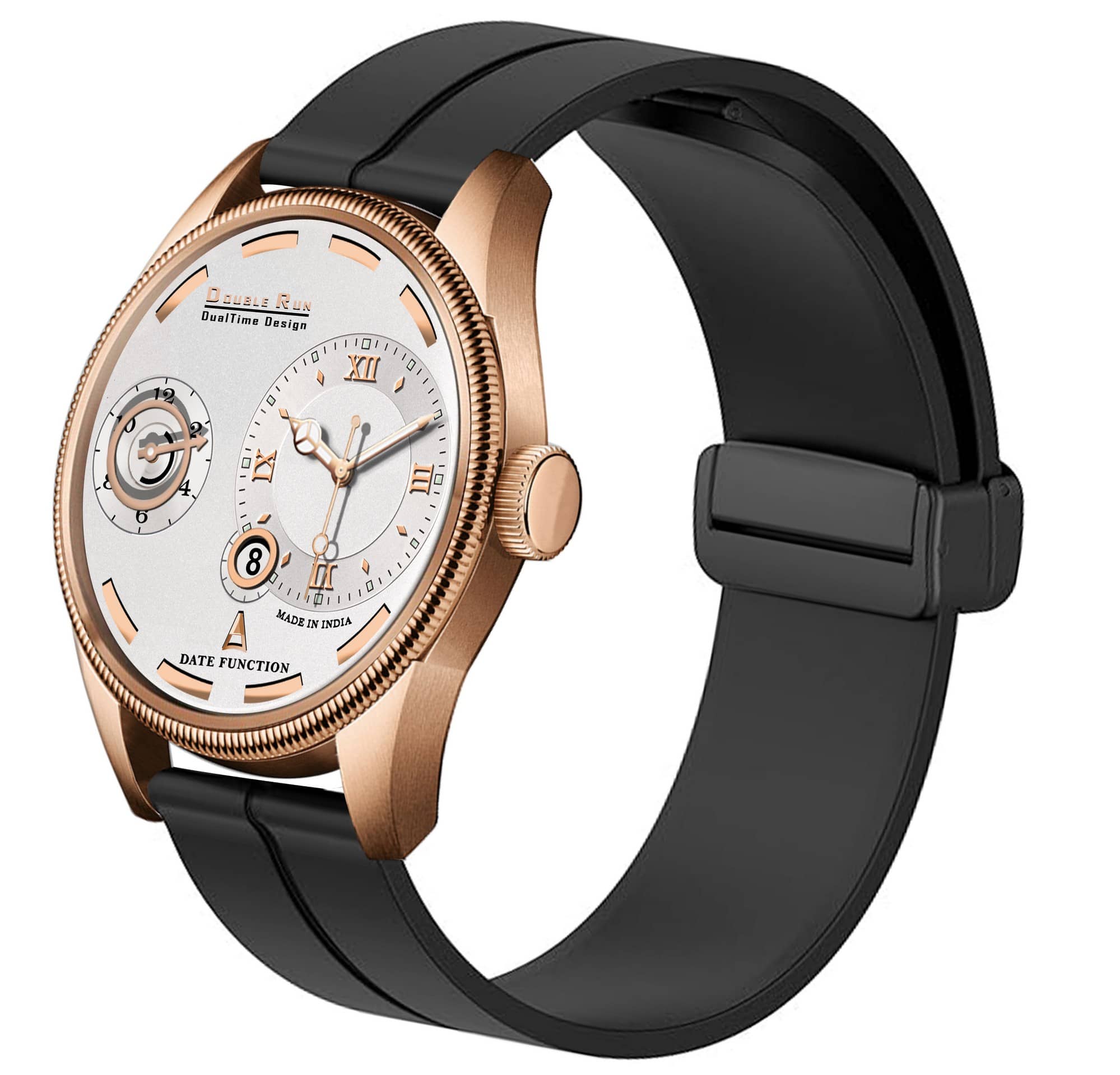DoubleRun Black Silicon Chronograph Men's Watch