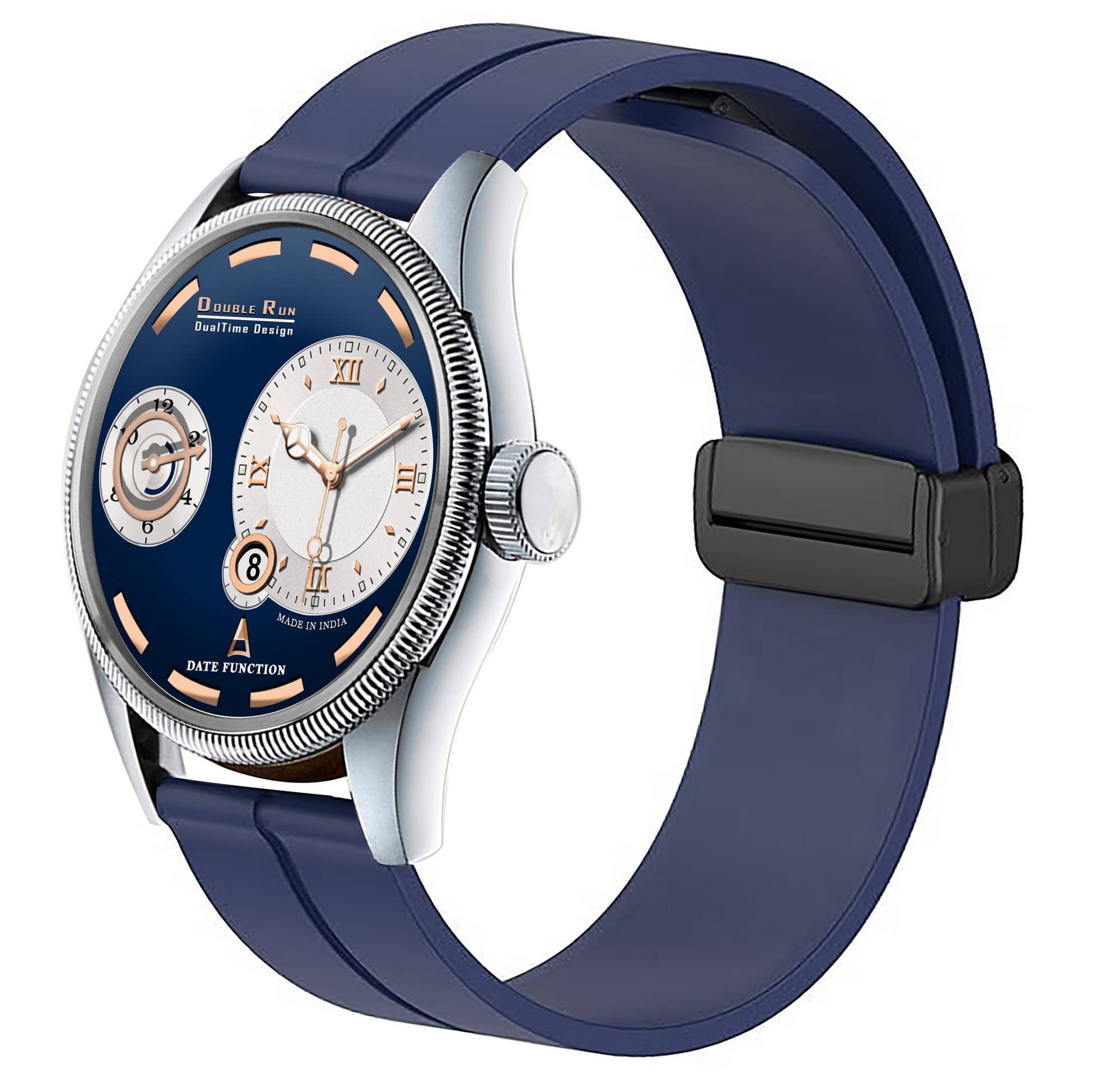 DoubleRun Blue Silicon Chronograph Men's Watch