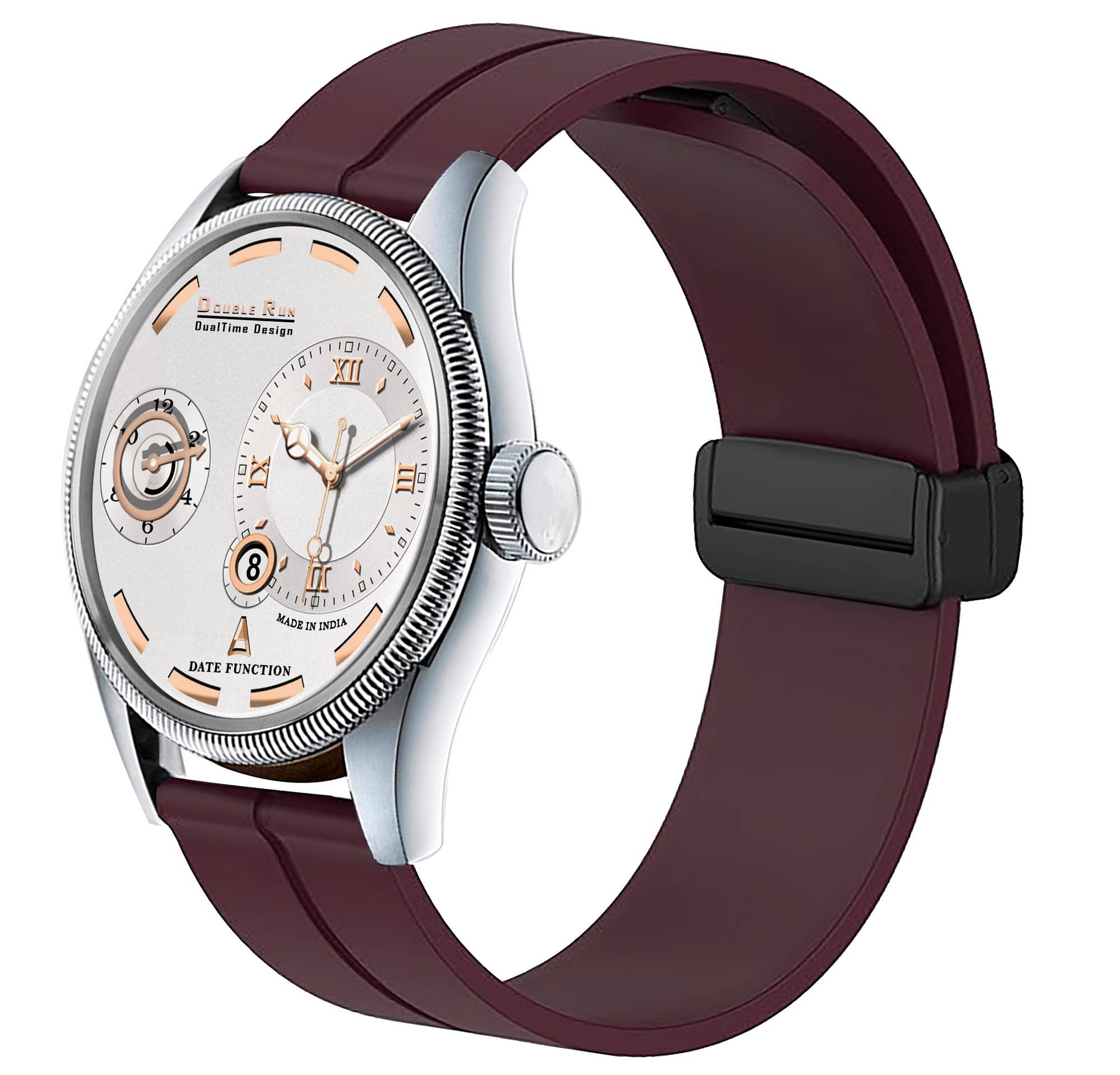 DoubleRun Brown Silicon Chronograph Men's Watch