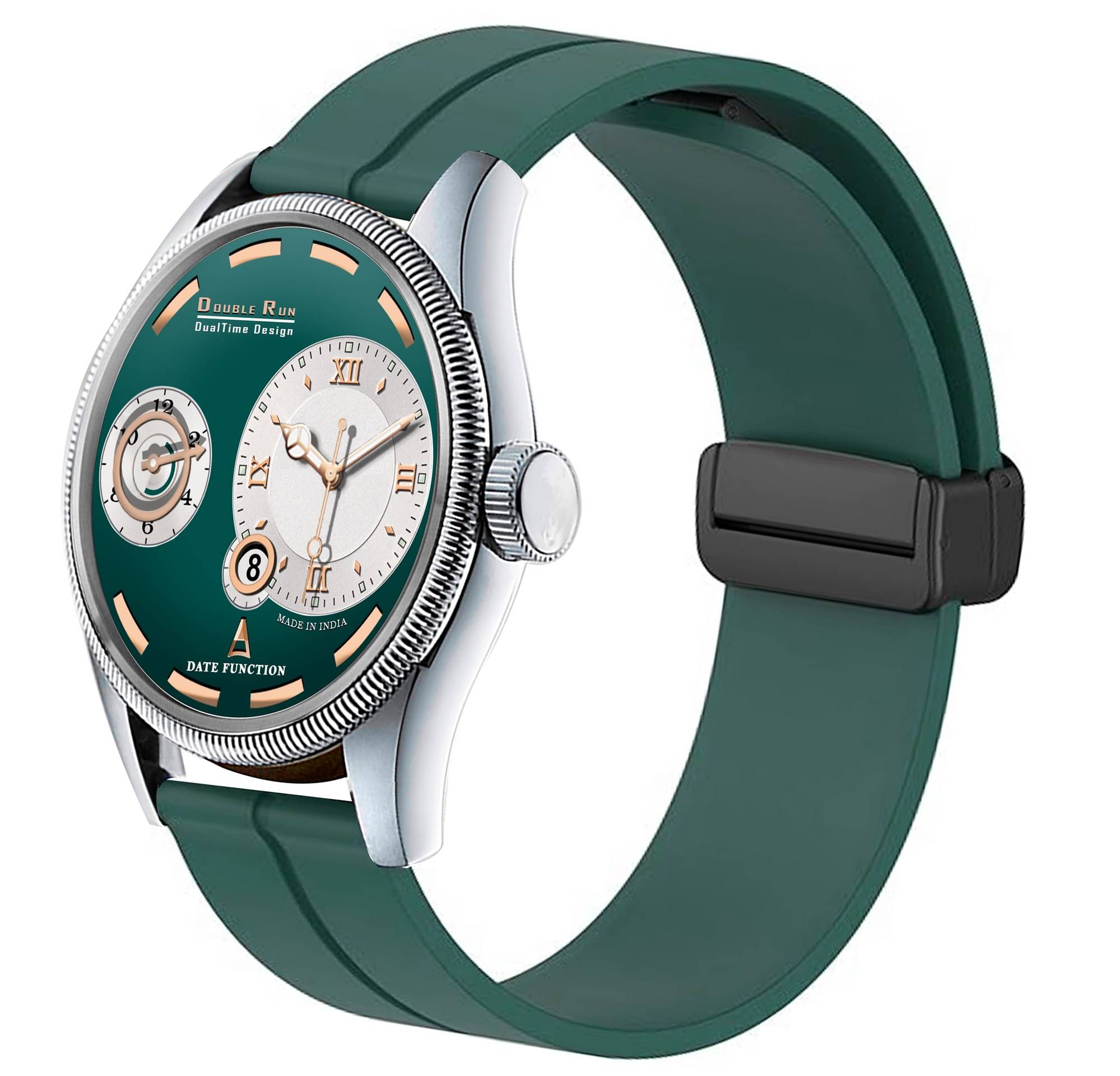     			DoubleRun Green Silicon Chronograph Men's Watch
