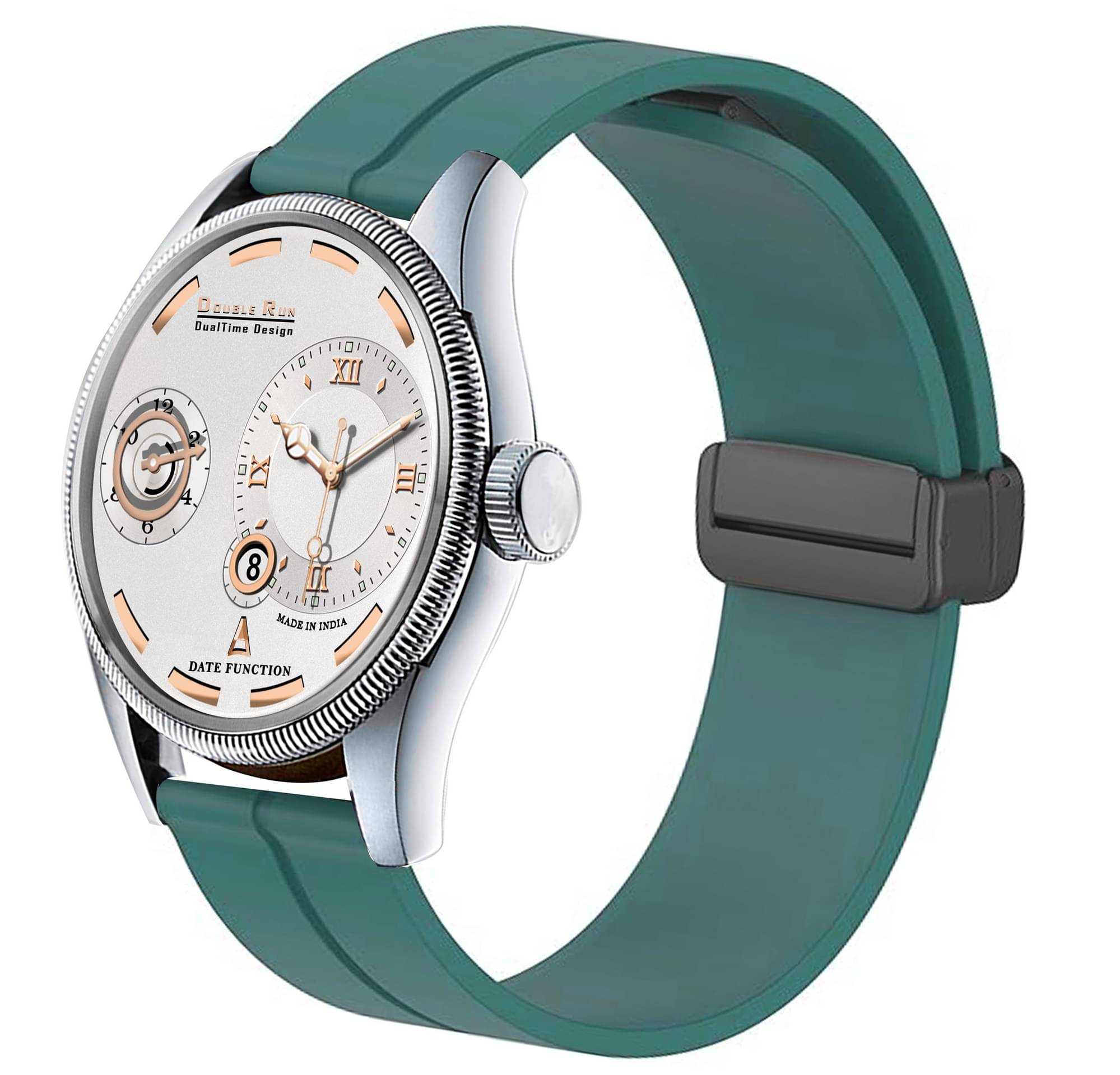     			DoubleRun Green Silicon Chronograph Men's Watch