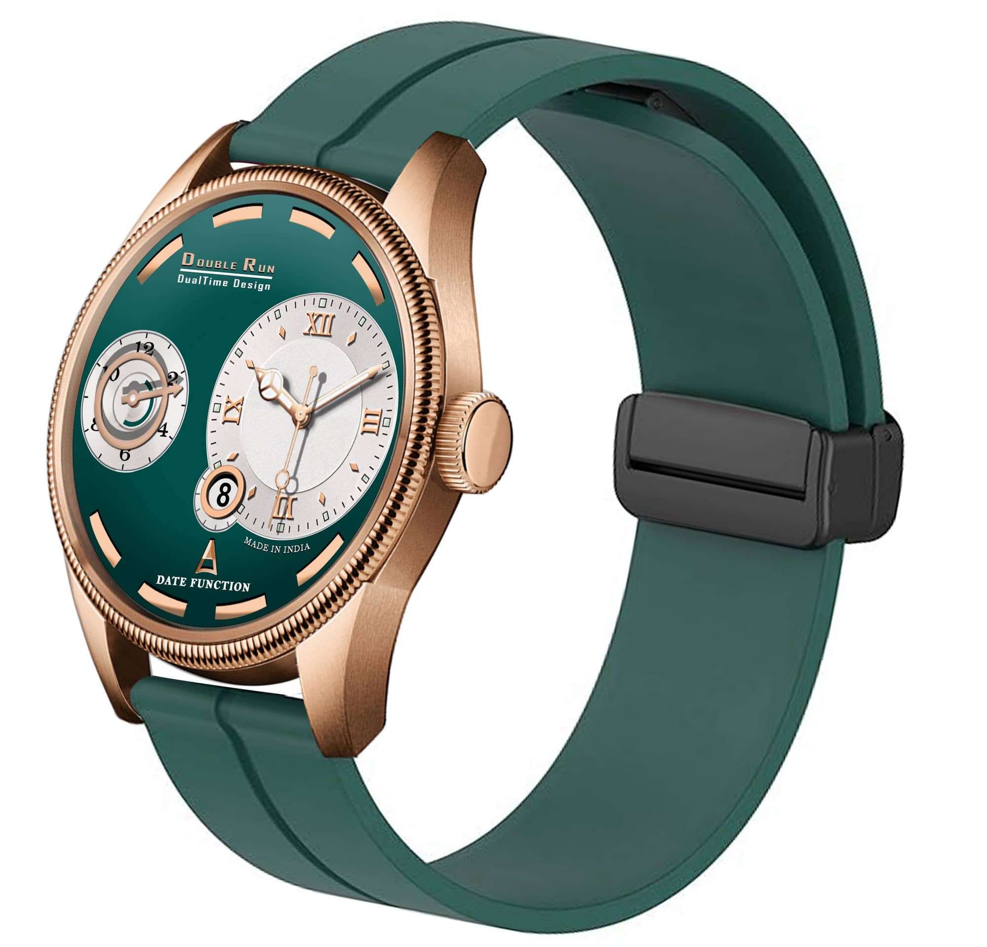 DoubleRun Green Silicon Chronograph Men's Watch