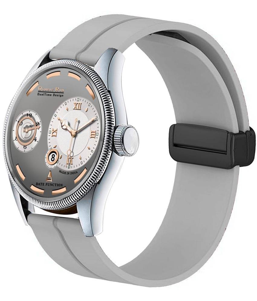     			DoubleRun Light Grey Silicon Chronograph Men's Watch