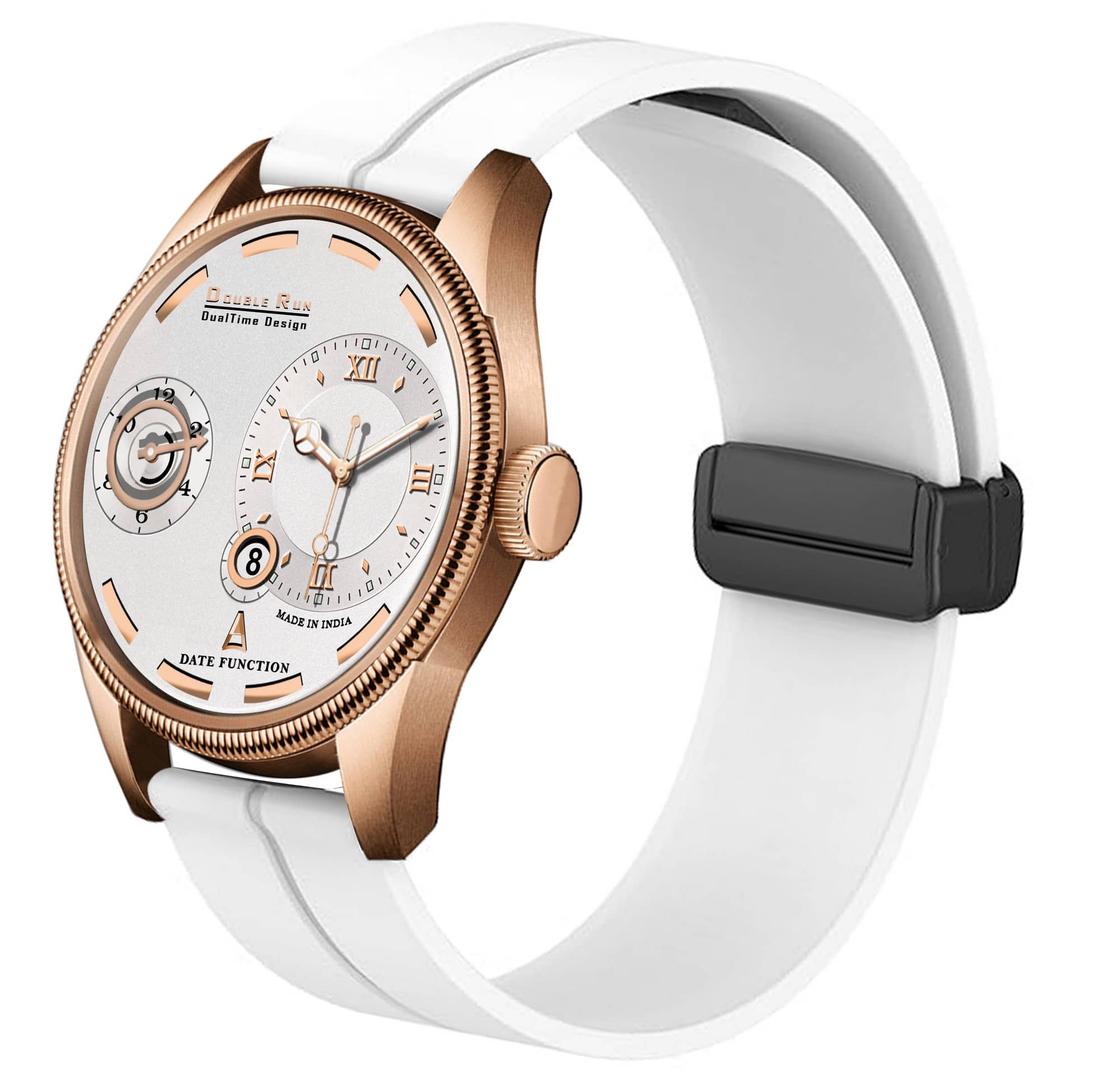 DoubleRun White Silicon Chronograph Men's Watch