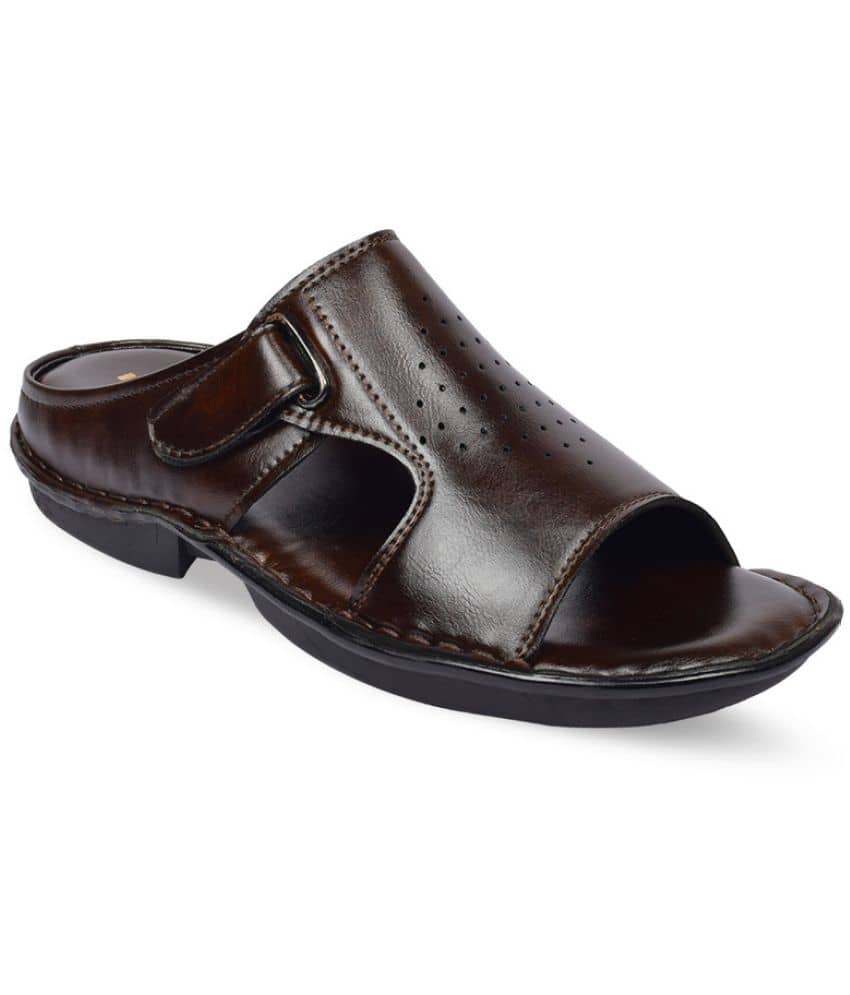 IVRAH Brown Men's Leather Slipper