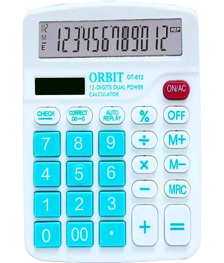 Orbit Ot-612 Check & Correct 12 Digits Dual Power Basic Calculator 12 Digits Basic Calculator - Stationery | Buy online on ZillyBuy