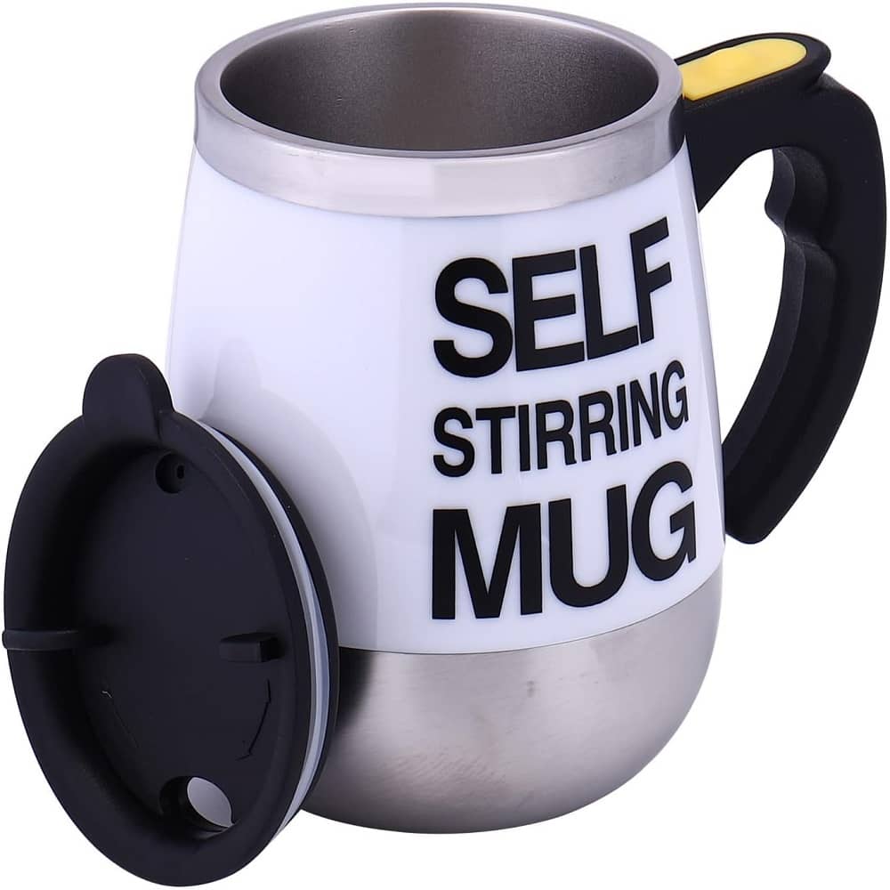 SG SELF STIRRING MUG Nature Stainless Steel Coffee Mug 450 mL ( Pack of 1 )