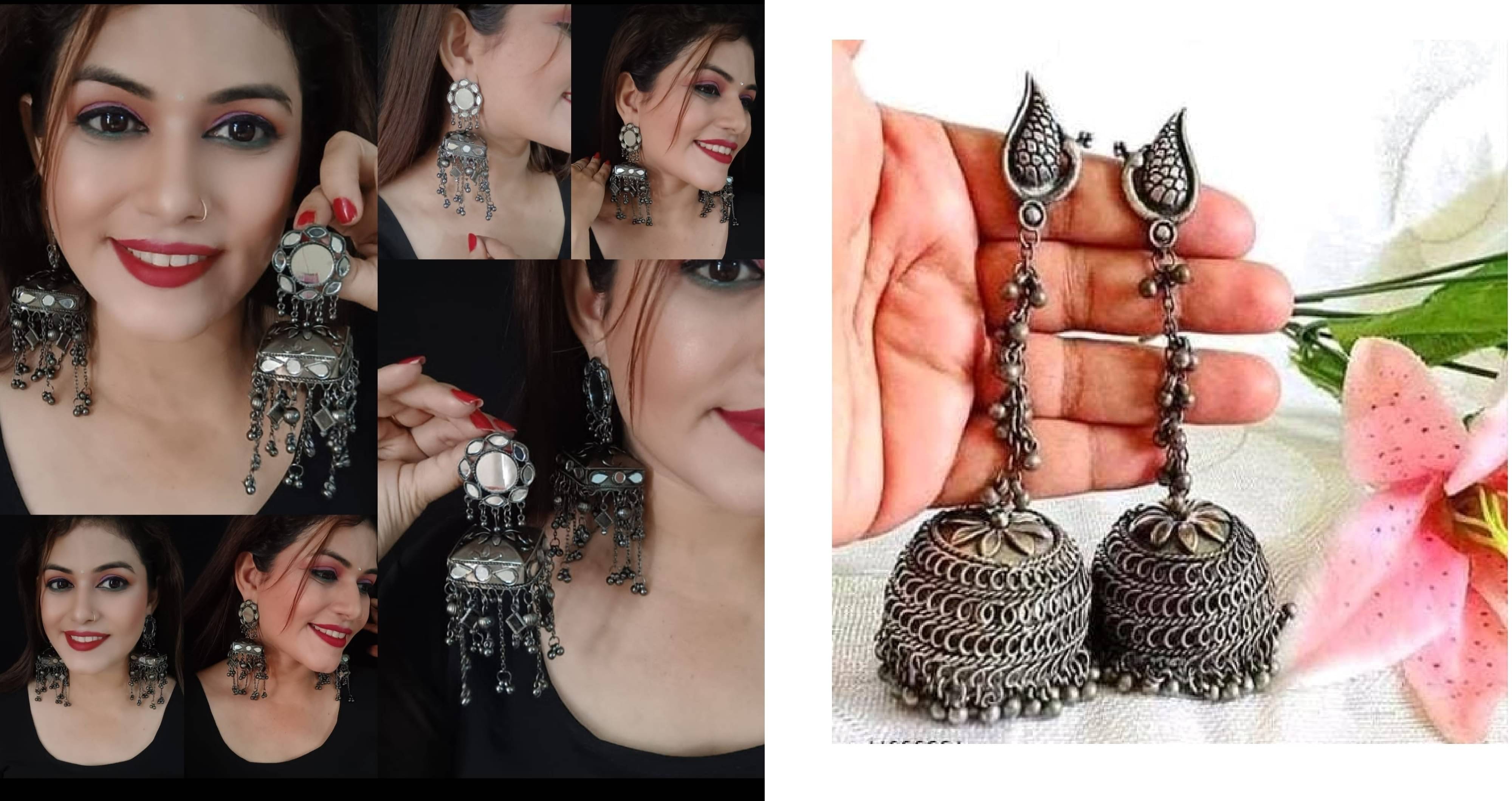     			Samridhi DC Black Drop Earrings ( Pack of 2 )