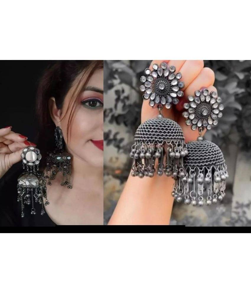     			Samridhi DC Black Drop Earrings ( Pack of 2 )