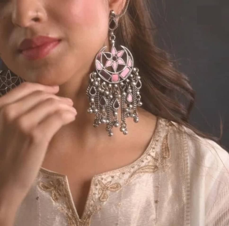 Samridhi DC Silver Chandbalis Earrings ( Pack of 1 ) - Earrings | Buy online on ZillyBuy