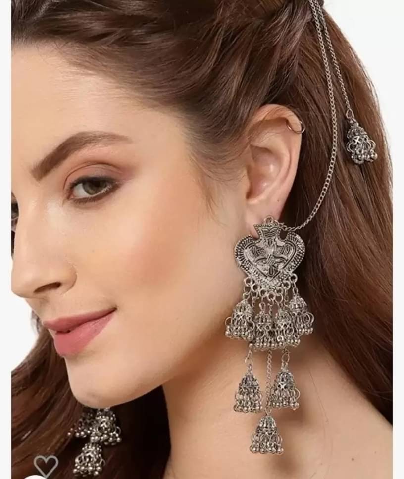     			Samridhi DC Silver Drop Earrings ( Pack of 1 )