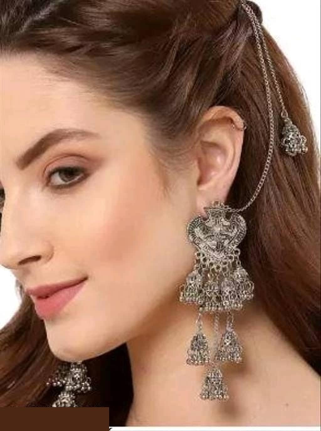 Samridhi DC Silver Drop Earrings ( Pack of 1 ) - Earrings | Buy online on ZillyBuy
