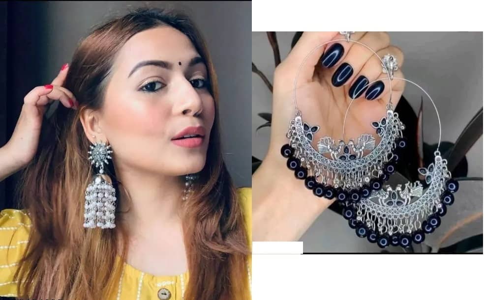 Samridhi DC Silver Drop Earrings ( Pack of 2 ) - Earrings | Buy online on ZillyBuy