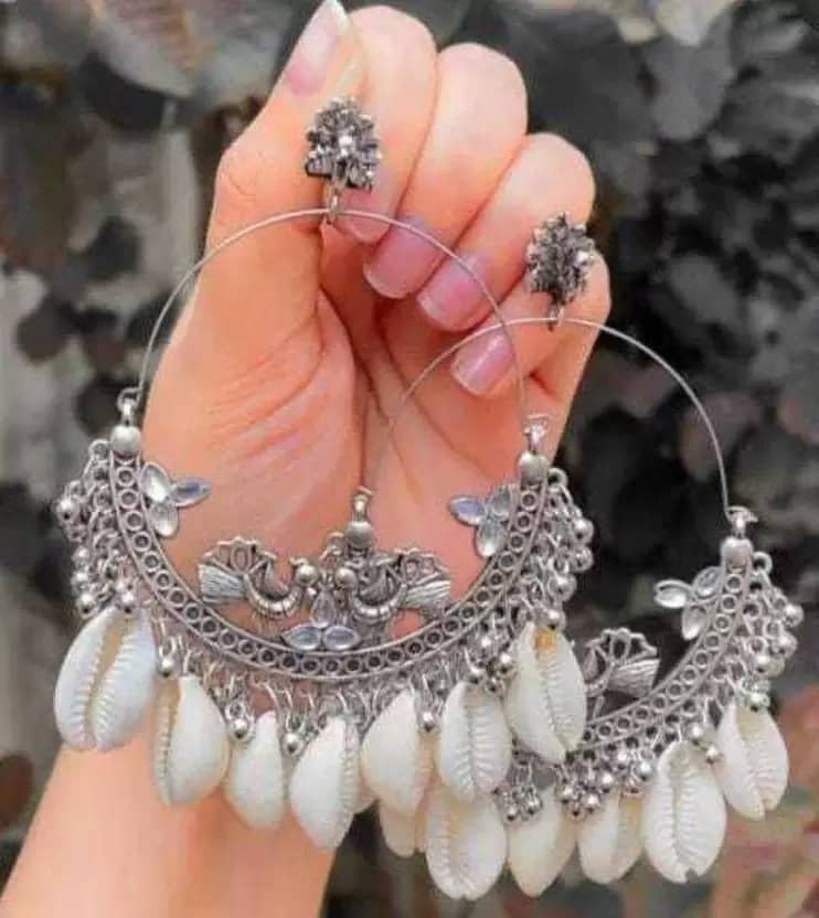 Samridhi DC Silver Hoops Earrings ( Pack of 1 ) - Earrings | Buy online on ZillyBuy
