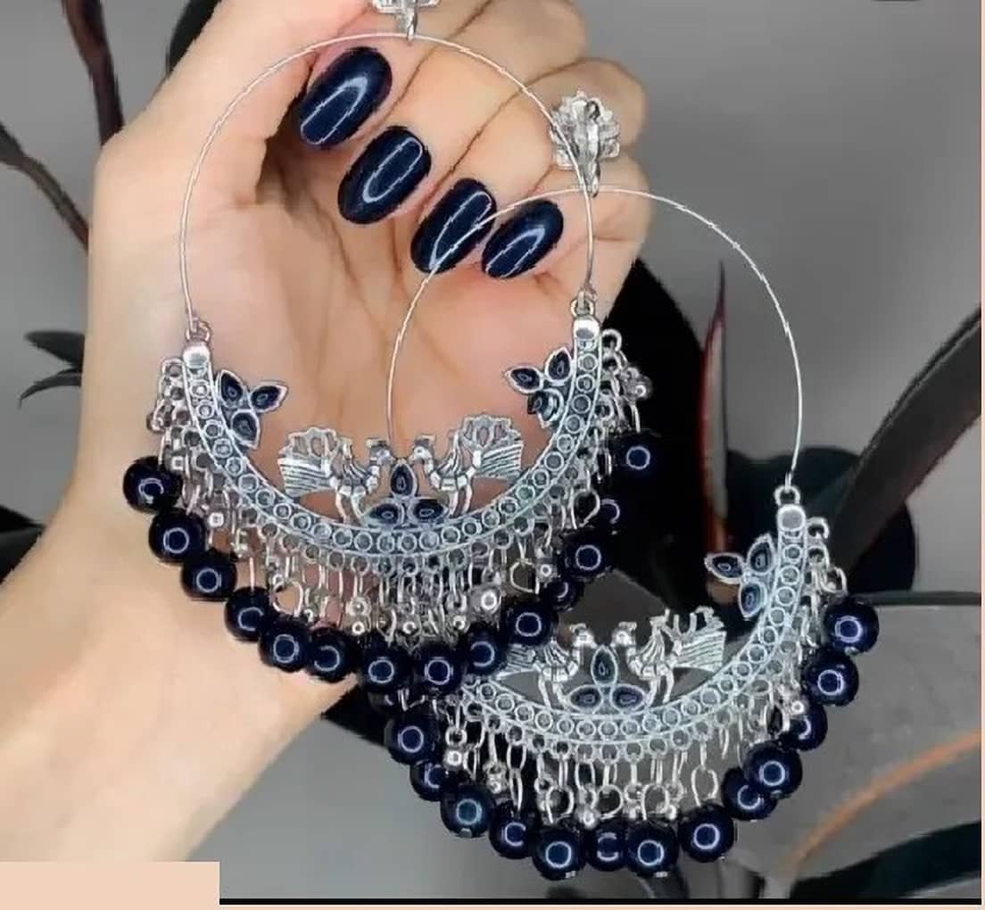 Samridhi DC Silver Hoops Earrings ( Pack of 1 ) - Earrings | Buy online on ZillyBuy