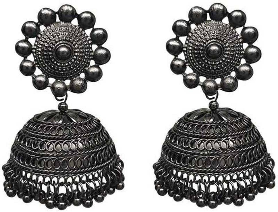     			Samridhi DC Silver Jhumki Earrings ( Pack of 1 )