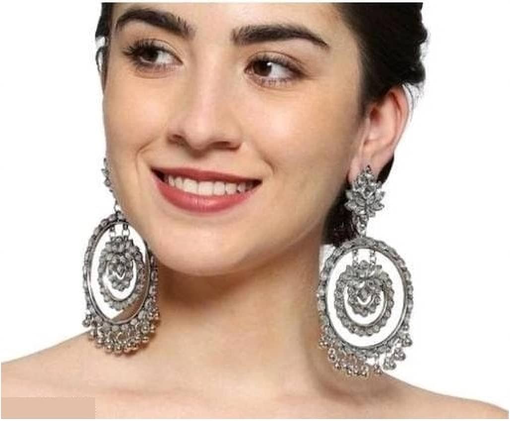 Samridhi DC Silver Jhumki Earrings ( Pack of 1 ) - Earrings | Buy online on ZillyBuy