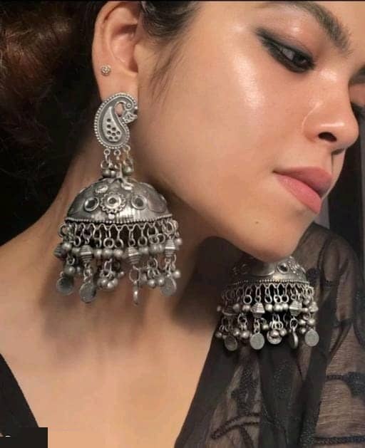 Samridhi DC Silver Jhumki Earrings ( Pack of 1 ) - Earrings | Buy online on ZillyBuy