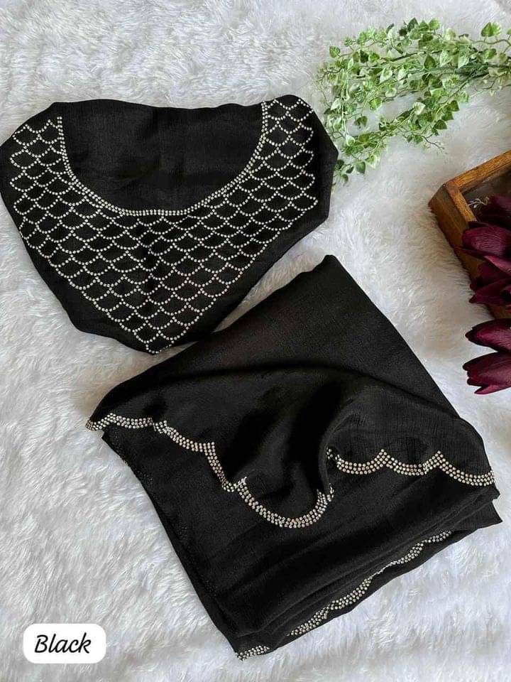 Shivadit ethnic Georgette Cut Outs Saree With Unstitched Blouse Piece ( Black )     			Shivadit ethnic Georgette Cut Outs Saree With Unstitched Blouse Piece ( Black )