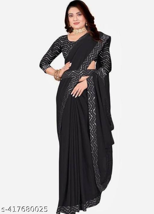 Shivadit ethnic Georgette Embroidered Saree With Unstitched Blouse Piece ( Black ) Shivadit ethnic Georgette Embroidered Saree With Unstitched Blouse Piece ( Black )