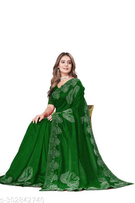     			Shivadit ethnic Georgette Embroidered Saree With Unstitched Blouse Piece ( Green )