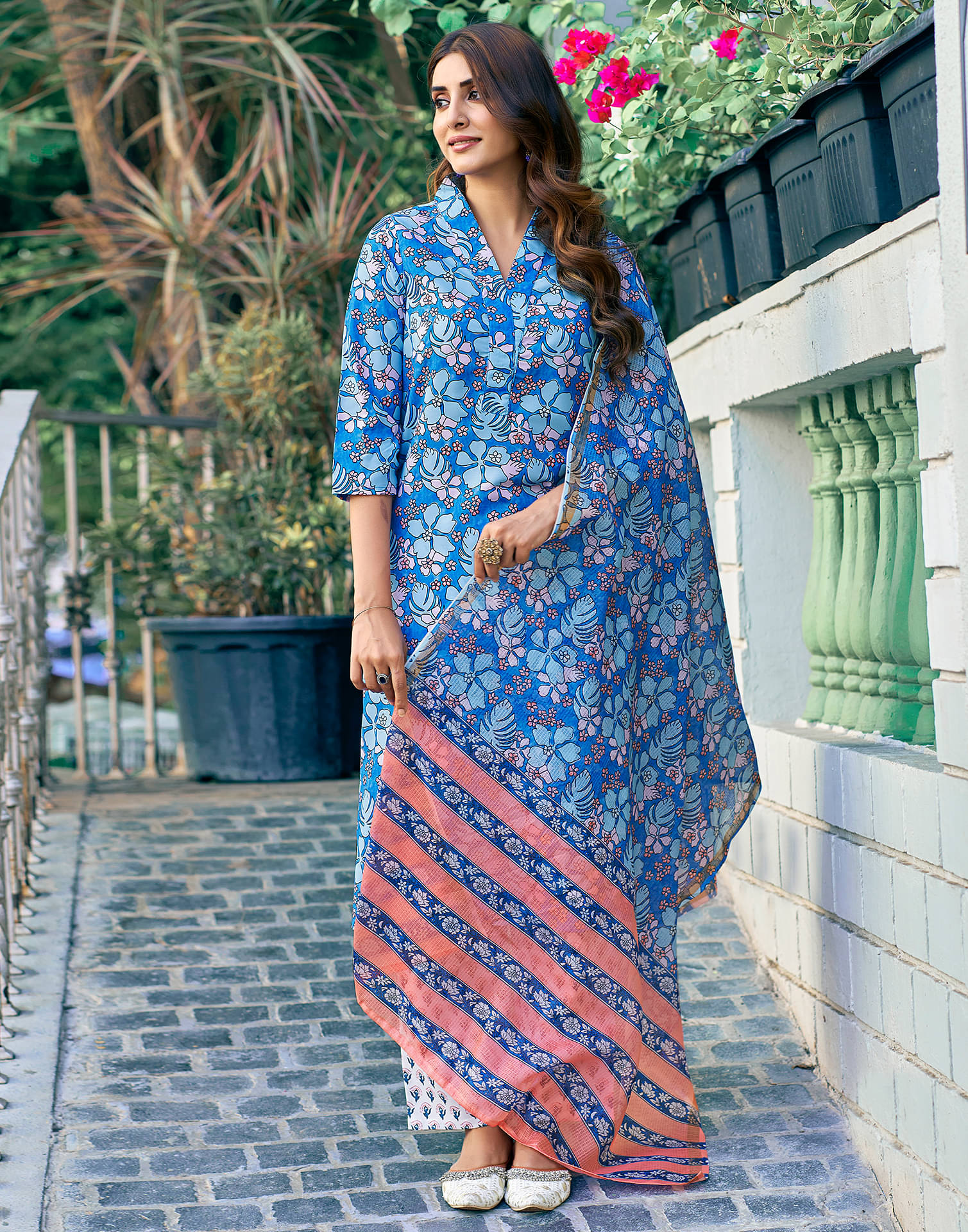 Skylee Rayon Printed Kurti With Pants Women's Stitched Salwar Suit - Blue ( Pack of 1 ) Skylee Rayon Printed Kurti With Pants Women's Stitched Salwar Suit - Blue ( Pack of 1 )