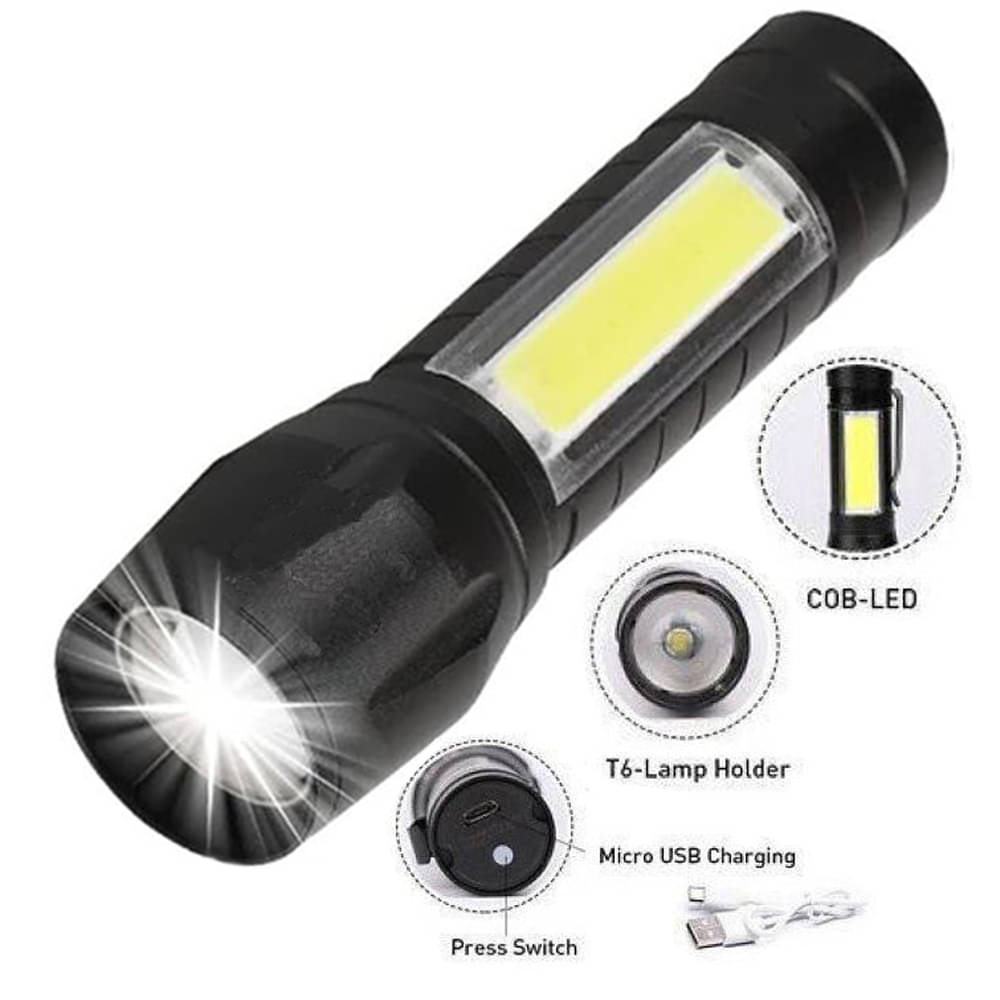 Usb Rechargeable Mini Pocket Torch Light | Bright LED Flashlight for Camping - 5W Rechargeable Flashlight Torch ( Pack of 1 ) Usb Rechargeable Mini Pocket Torch Light | Bright LED Flashlight for Camping - 5W Rechargeable Flashlight Torch ( Pack of 1 )
