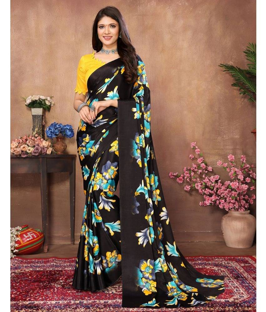     			Yashika Silk Blend Printed Saree With Unstitched Blouse Piece ( Rama )