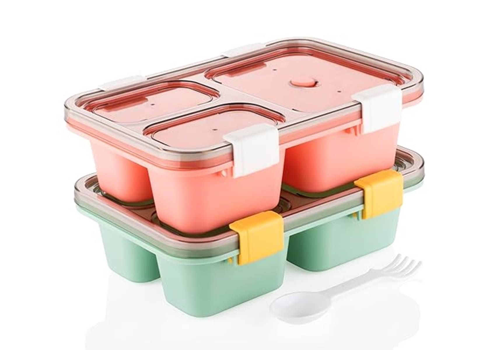     			iview kitchenware 3 Compartment School/Office Plastic Lunch Box 1 - Container ( Pack of 2 )