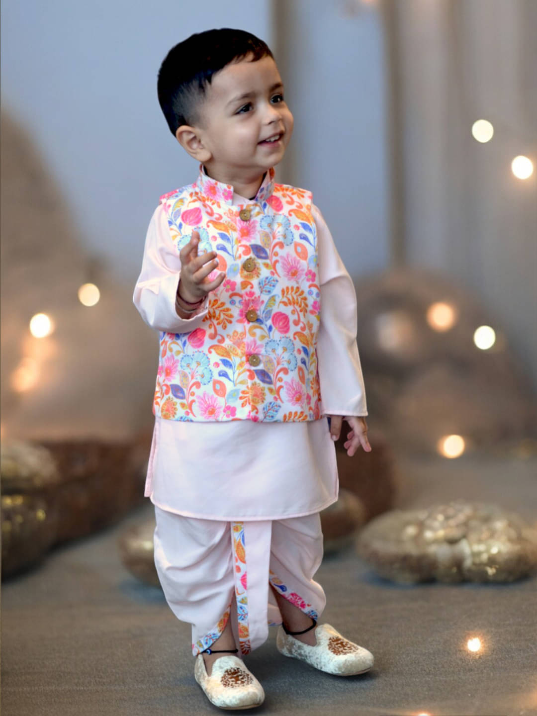 A.T.U.N. Boys Polyester Pink Dhoti Kurta Set ( Pack of 1 ) A.T.U.N. Boys Polyester Pink Dhoti Kurta Set ( Pack of 1 )