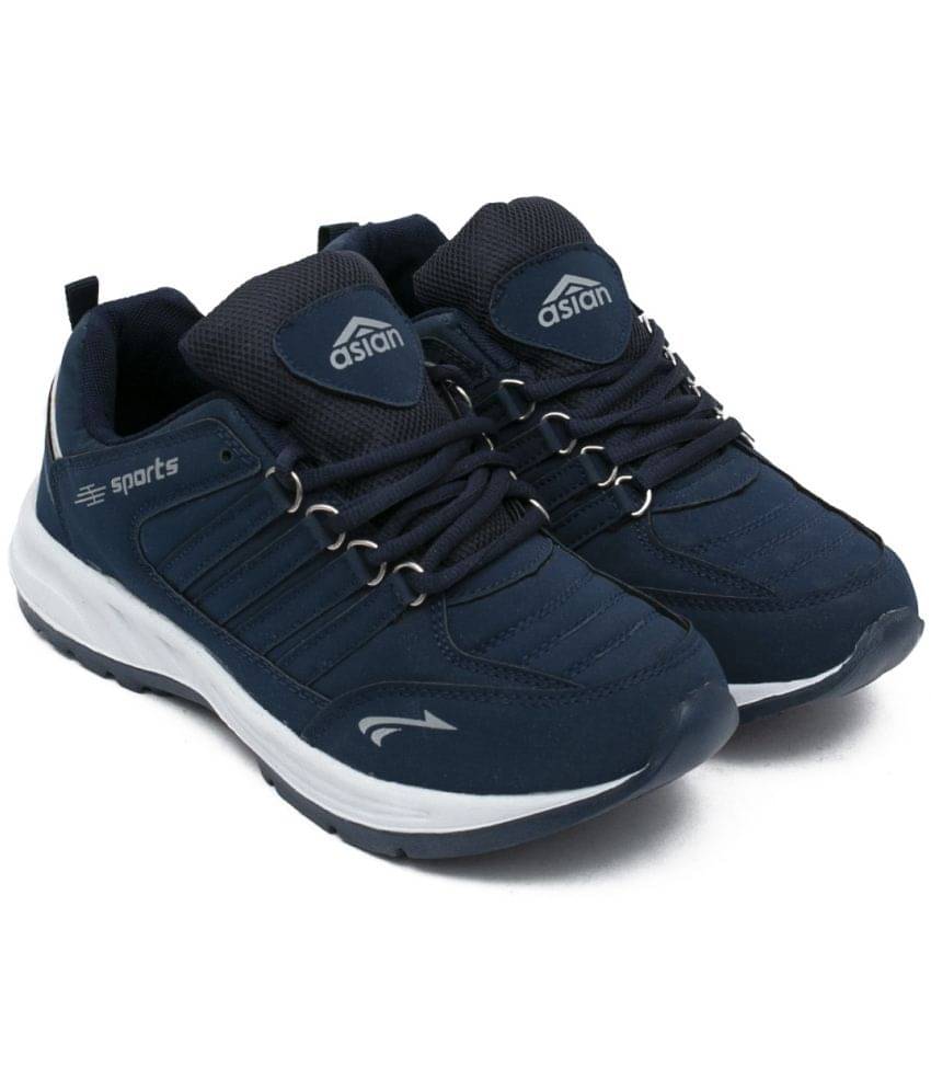     			ASIAN COSCO Navy Blue Men's Sports Running Shoes