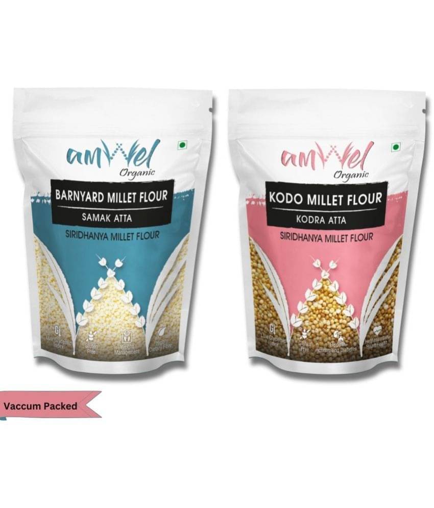 Amwel Barnyard Millet Flour 450g + Kodo Millet Flour 450g 900 gm Pack of 2 Amwel Barnyard Millet Flour 450g + Kodo Millet Flour 450g 900 gm Pack of 2