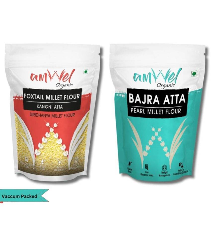Amwel Foxtail Millet Flour 450g + Pearl Millet Flour 450g 900 gm Pack of 2     			Amwel Foxtail Millet Flour 450g + Pearl Millet Flour 450g 900 gm Pack of 2