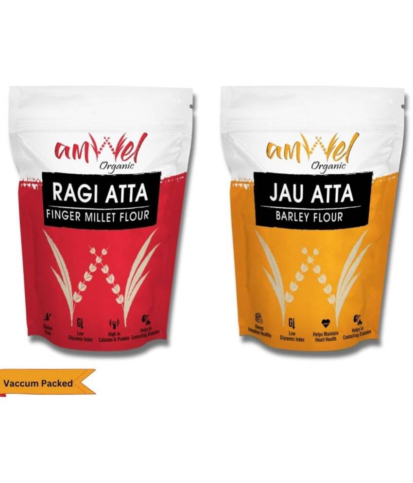     			Amwel Ragi Atta 450g + Jau Atta 450g 900 gm Pack of 2