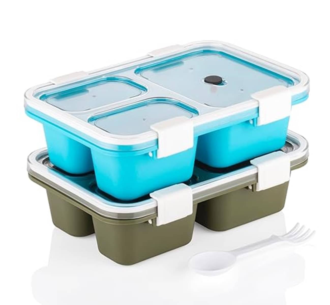 Analog Kitchenware 3 Compartment School/Office Plastic Lunch Box 1 - Container ( Pack of 2 ) Analog Kitchenware 3 Compartment School/Office Plastic Lunch Box 1 - Container ( Pack of 2 )