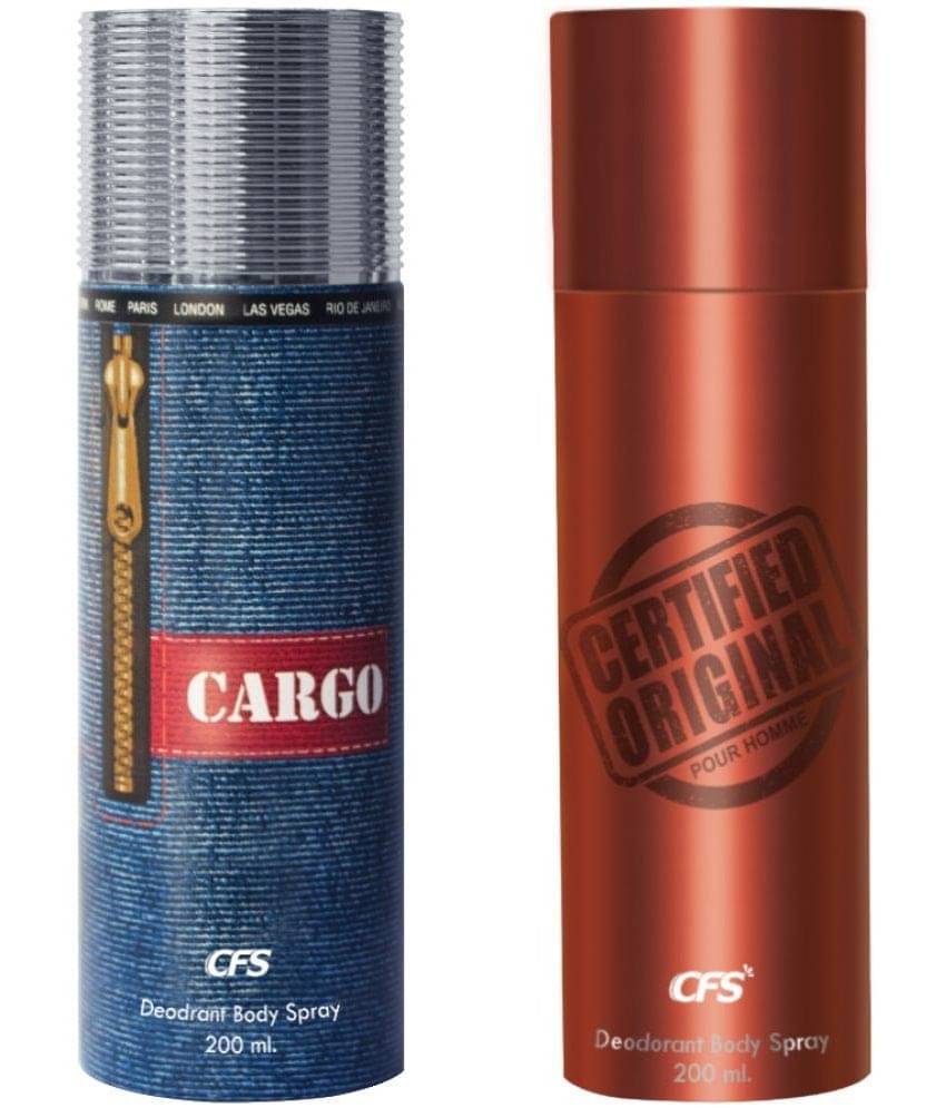     			CFS  Cargo Blue & Certified Brown  Deodorant Spray for Unisex 400 ml ( Pack of 2 )