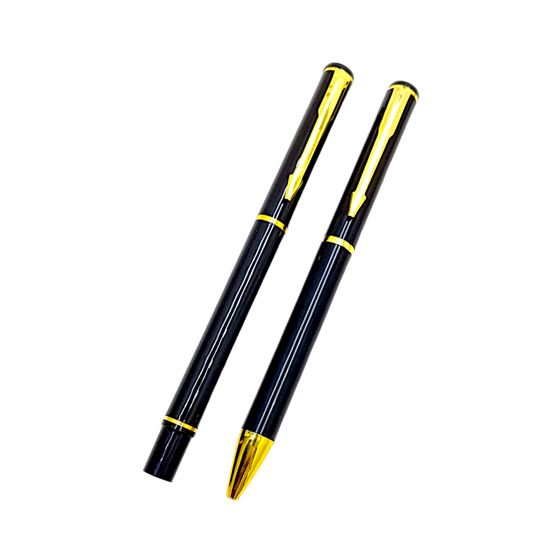     			Dikawen 801 Black Color Metal Body Designer Roller and Ball Pen Gift Set