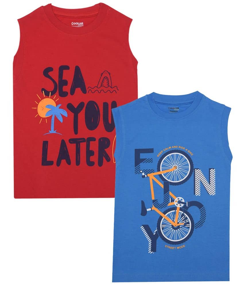 Dollar Champion Kidswear Pack of 2 Boys Cotton T-Shirt ( Multicolor )
