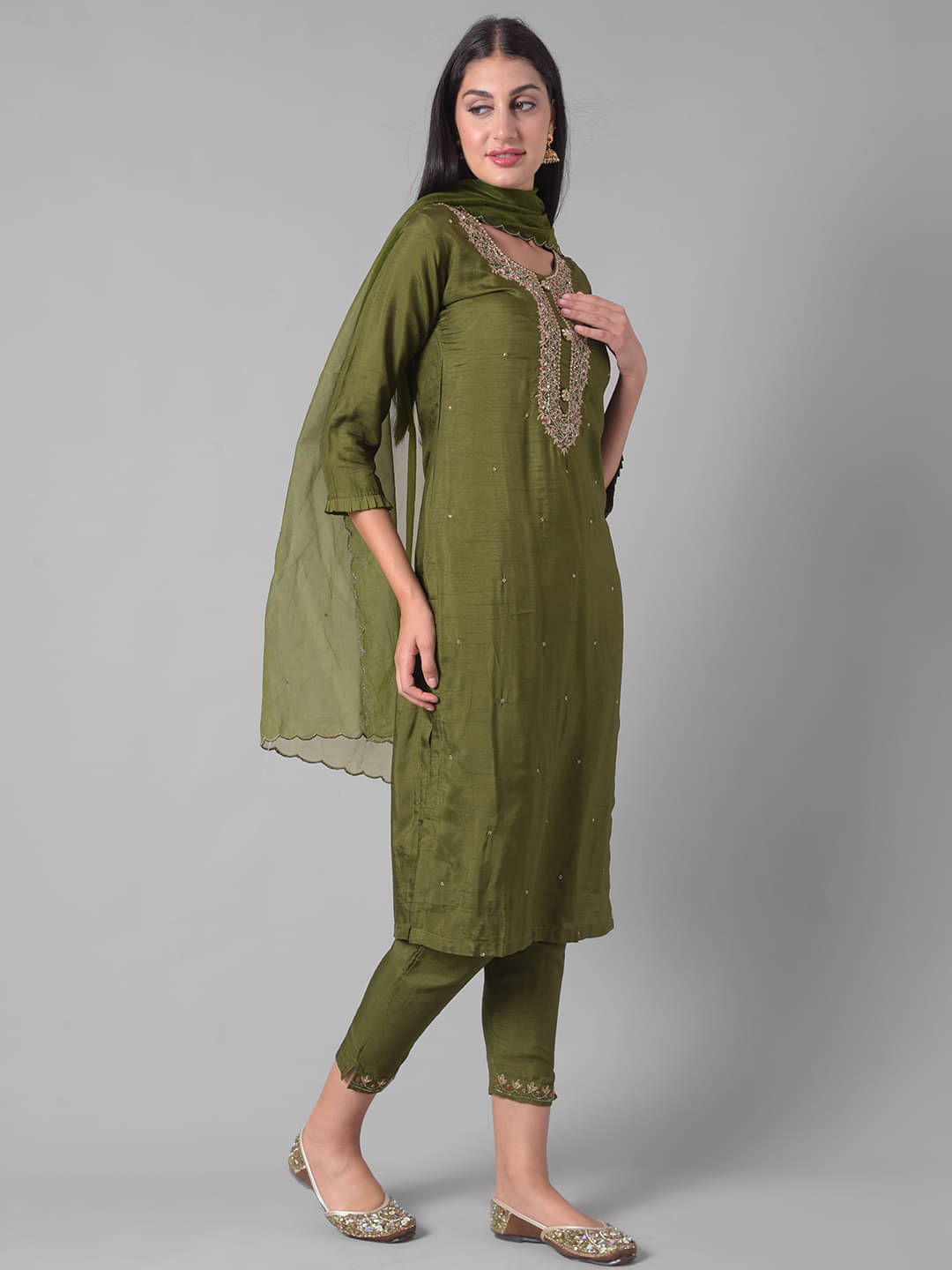 Dollar Missy Cotton Blend Embellished Kurti With Pants Women's Stitched Salwar Suit - Green ( Pack of 1 ) Dollar Missy Cotton Blend Embellished Kurti With Pants Women's Stitched Salwar Suit - Green ( Pack of 1 )