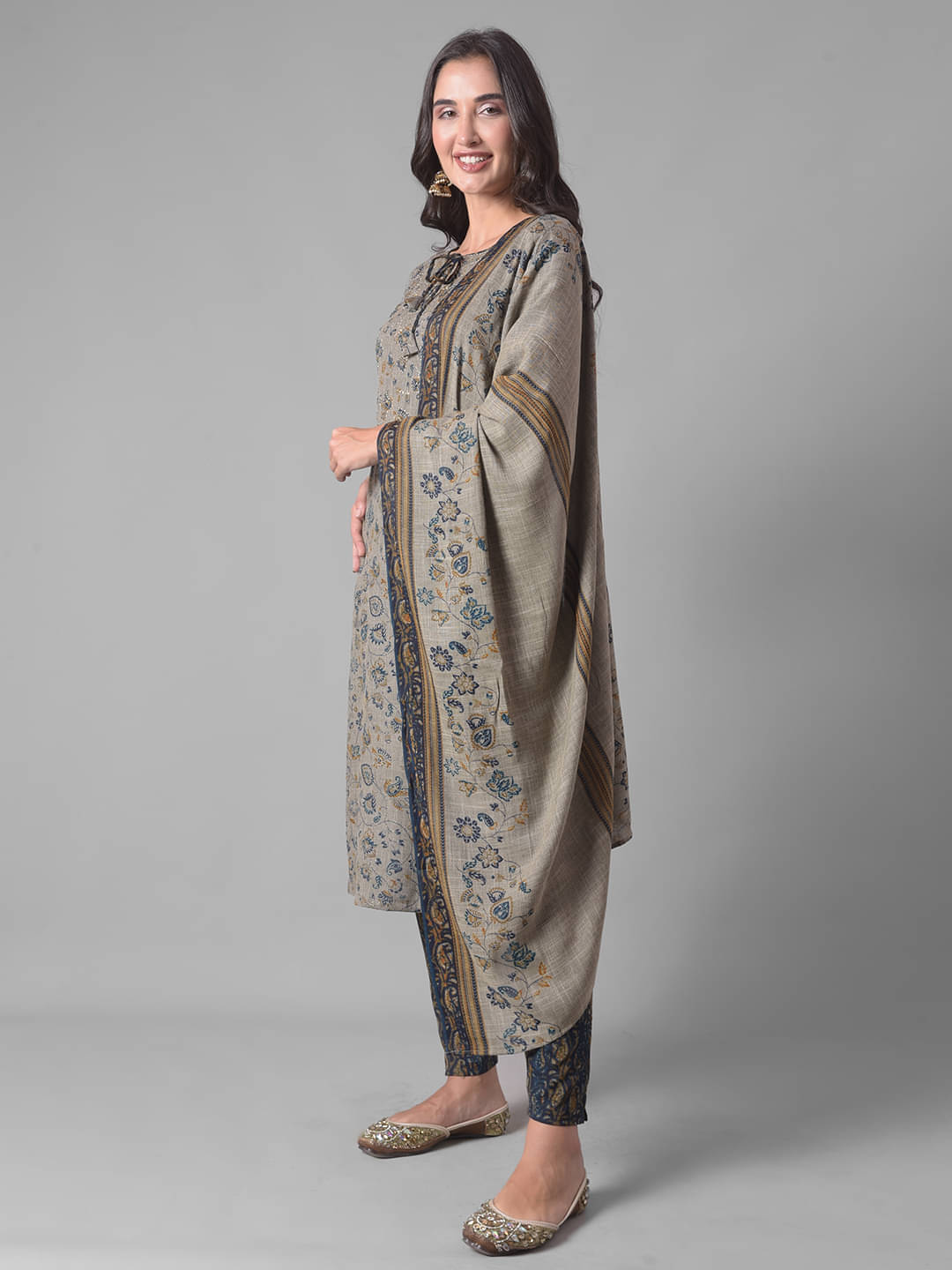 Dollar Missy Cotton Blend Printed Kurti With Pants Women's Stitched Salwar Suit - Blue ( Pack of 1 ) Dollar Missy Cotton Blend Printed Kurti With Pants Women's Stitched Salwar Suit - Blue ( Pack of 1 )