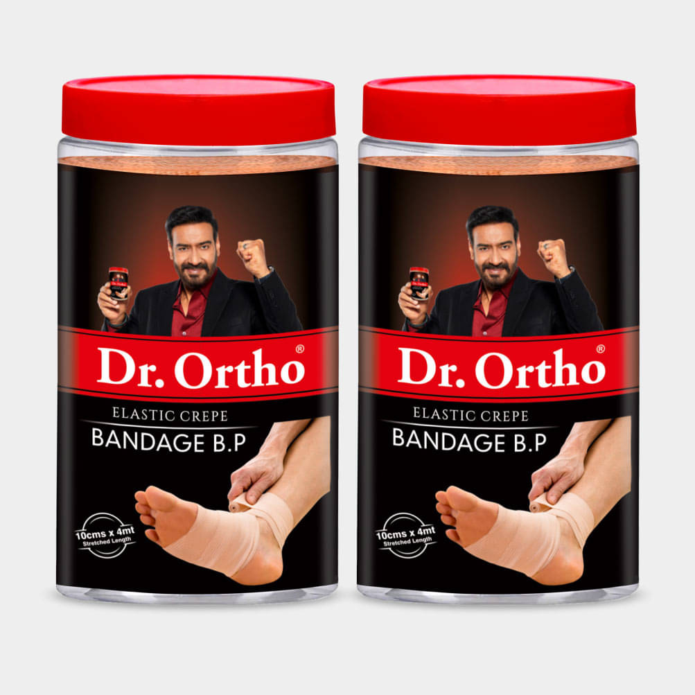     			Dr. Ortho Elastic Crepe Bandage - 10cm x 4mt (Pack of 2) Orthopaedic Cotton Fabric