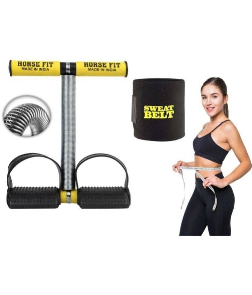     			HORSE FIT Tummy Trimmer Single spring with Slim Belt Combo | Waist Trimmer | Body Shaper | Weight Loss Fitness Equipment | Body Toner | Single Spring Ab Tummy Trimmer